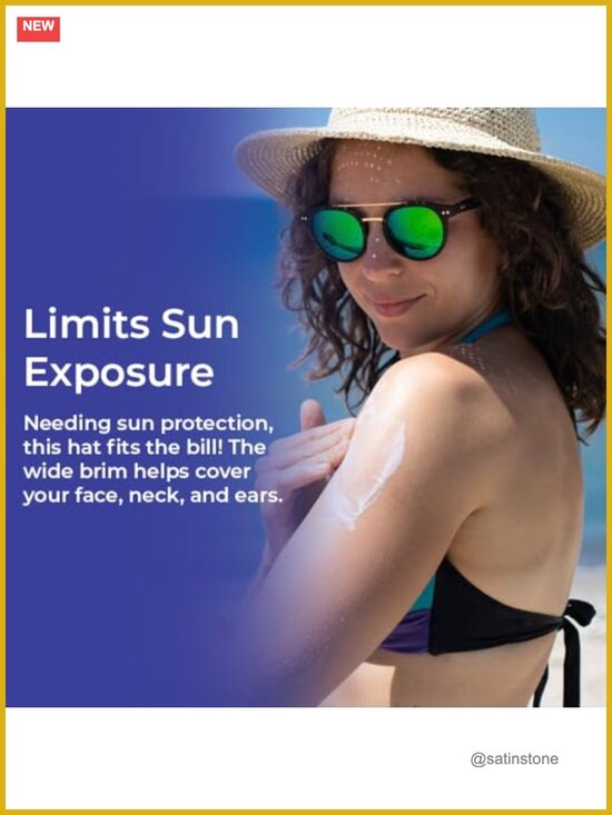 Packable Straw Floppy Wide Brim Beach Hat Foldable Travel Sun Protection main image 4